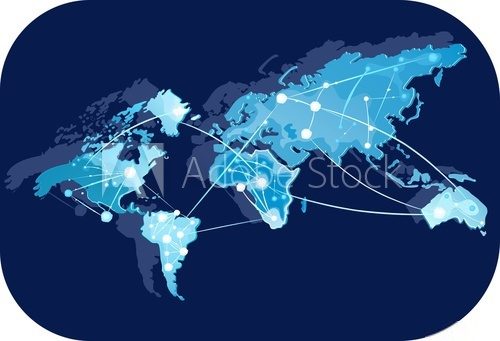 Fototapeta Internet on world map