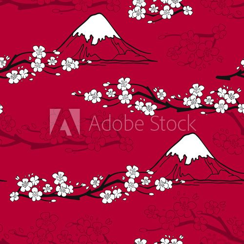 Fototapeta Japanese Flower Pattern