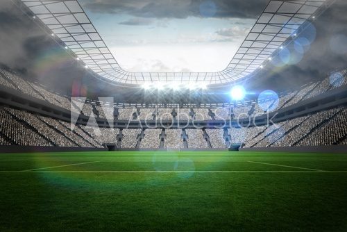 Fototapeta Large football stadium with lights
