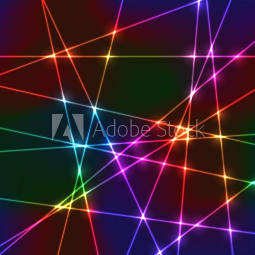 Fototapeta Laser random neon grid