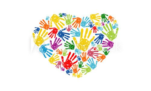 Fototapeta love hand logo,  social community hearth of  hand  vector logo design