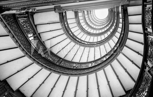 Fototapeta Low angle view of spiral staircase, Chicago, Cook County, Illino