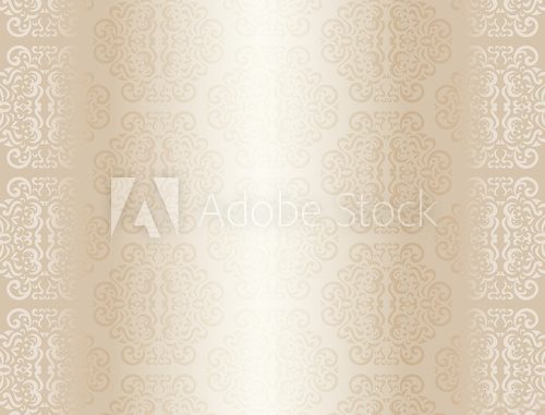 Fototapeta Luxury champagne background with ornament pattern