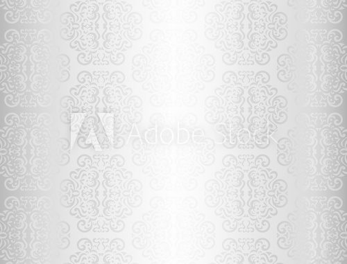 Fototapeta Luxury silver background with ornament pattern