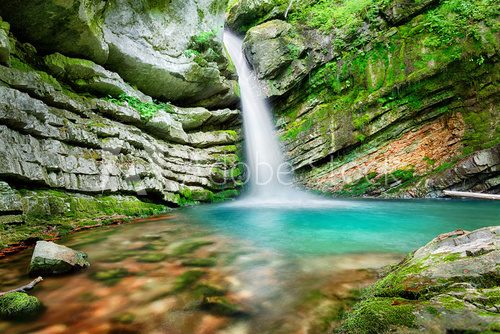 Fototapeta Magic waterfall in Slovenia