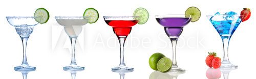 Fototapeta Margarita and Daiquiri cocktail collection