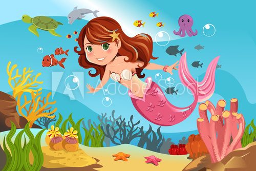 Fototapeta Mermaid in ocean