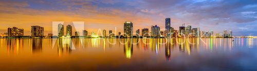 Fototapeta Miami, Florida Biscayne Bay Skyline Panorama
