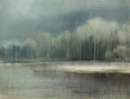 Fototapeta misty morning on the river