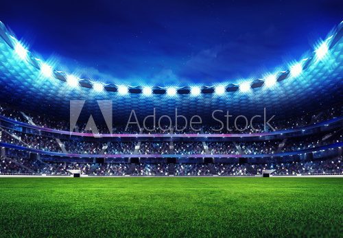 Fototapeta modern football stadium with fans in the stands