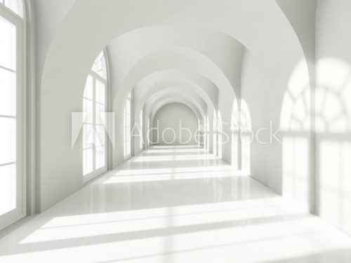 Fototapeta Modern long corridor