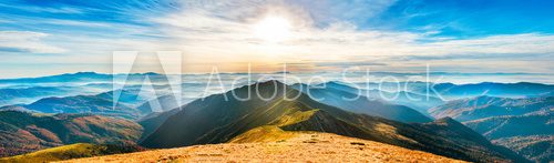 Fototapeta Mountain landscape at sunset