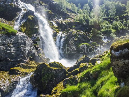 Fototapeta Mountain waterfall
