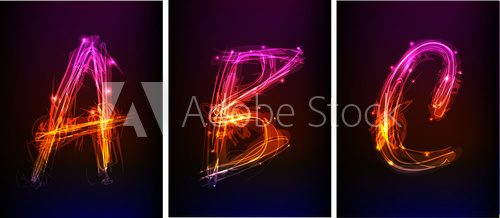 Fototapeta neon abc