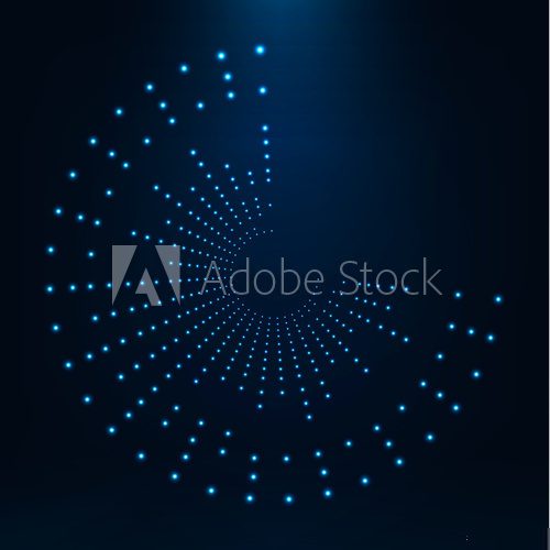 Fototapeta Neon circles consist of lights .