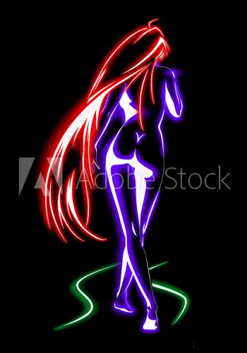Fototapeta Neon girl