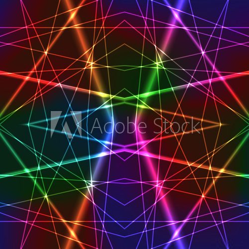 Fototapeta Neon Rainbow Colorful Laser Seamless Background