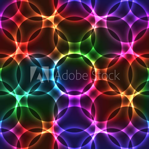 Fototapeta Neon seamless background with circles