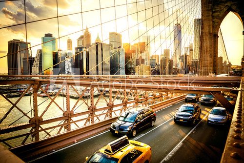 Fototapeta New York City, Brooklyn Bridge skyline