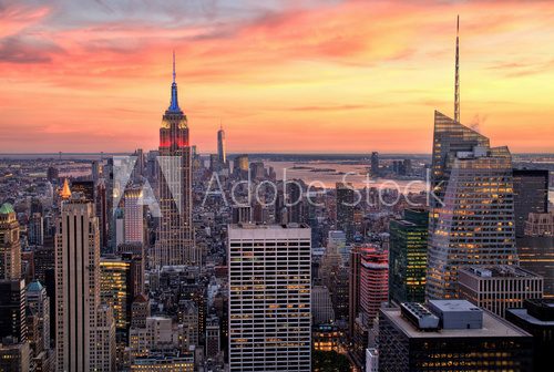 Fototapeta New York City Midtown with Empire State Building at Sunset