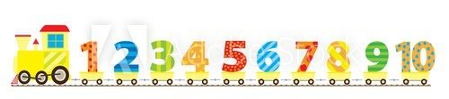 Fototapeta Nice colorful train with numbers 1 - 10 / vectors for children