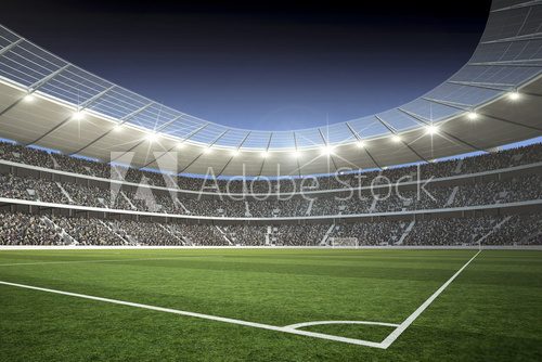 Fototapeta Nocny blask na stadionie piłkarskim
