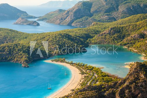 Fototapeta Oludeniz lagoon in sea landscape view of beach