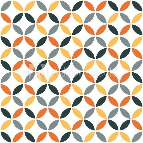 Fototapeta Orange Geometric Retro Seamless Pattern