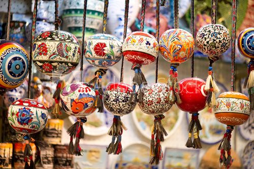 Fototapeta Orinetal Beads Hanged in Grand Bazaar, Istanbul, Turkey