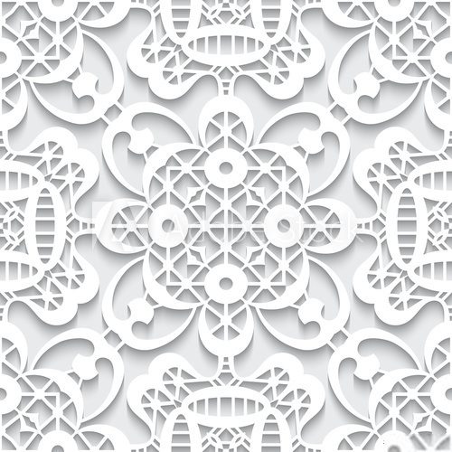 Fototapeta Paper lace texture, seamless pattern