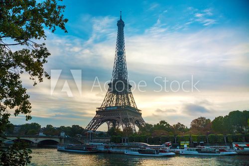 Fototapeta Paris cityscape with Eiffel tower