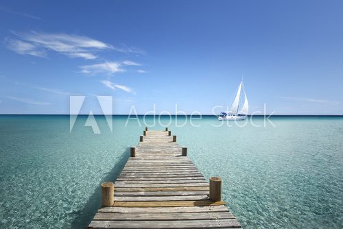 Fototapeta Passerelle en Bois sur ma Mer