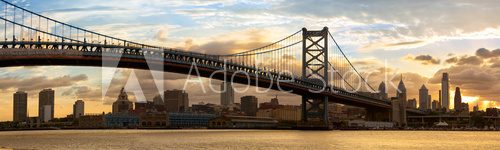 Fototapeta Philadelphia skyline panorama at sunset, US