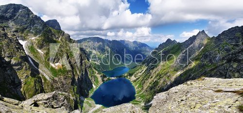 Fototapeta PiÄkny widok z Buli pod Rysami na Czarny Staw i Morskie Oko