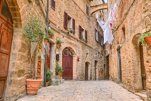 Fototapeta picturesque corner in Volterra, Tuscany, Italy