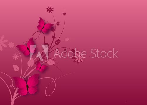 Fototapeta Pink butterfly background