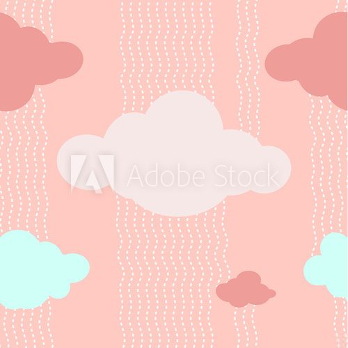 Fototapeta Pink Clouds Pattern Background Vector Illustration