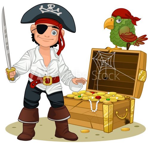 Fototapeta pirate with treasure