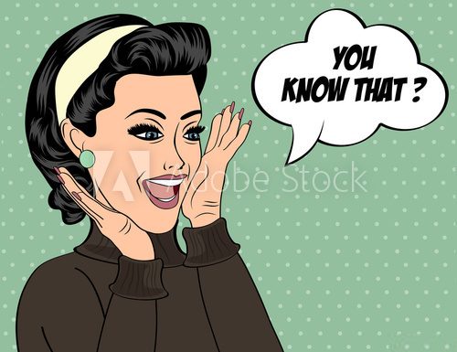 Fototapeta pop art cute retro woman in comics style with message
