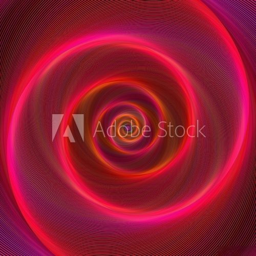 Fototapeta Red neon light spiral design background
