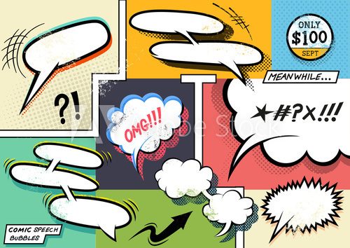 Fototapeta Retro Comic Speech Bubbles