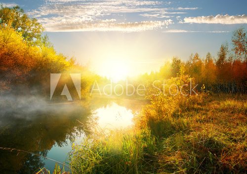 Fototapeta River in autumn