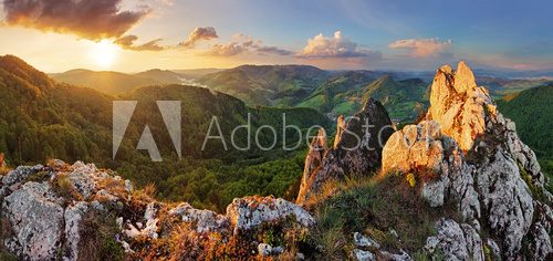 Fototapeta Rocky moutain at sunset - Slovakia