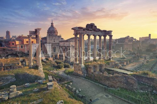 Fototapeta Roman Forum. Image of Roman Forum in Rome, Italy during sunrise.