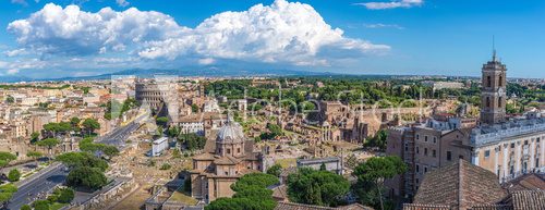 Fototapeta Rome panorama city skyline , Italy