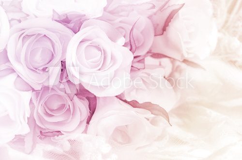 Fototapeta Rose Bouquet with Soft Focus Color Filtered as Background.