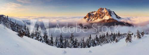Fototapeta Roszutec peak in sunset - Slovakia mountain Fatra