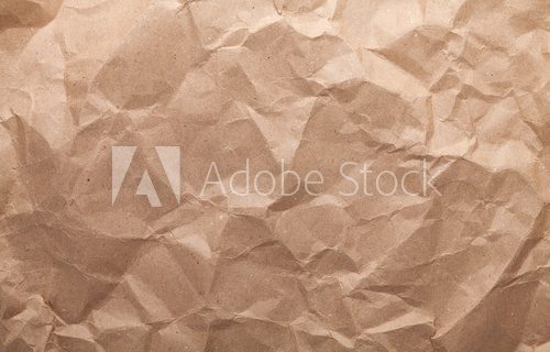 Fototapeta Rumpled brown cardboard paper