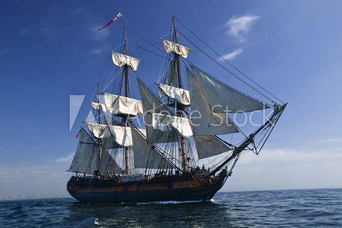 Fototapeta Sailing Ship at Sea under full sail