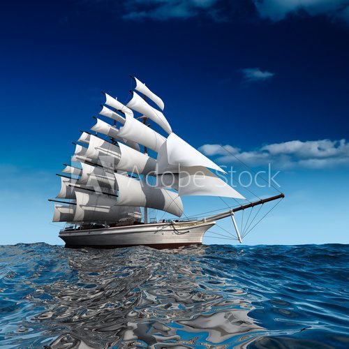 Fototapeta Sailing ship at sea